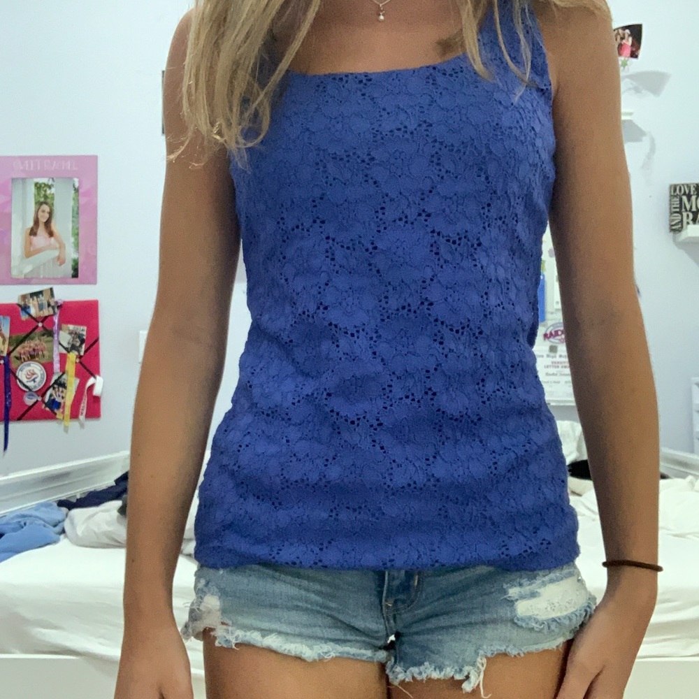 Blue Lace White House Black Market Tank Top
